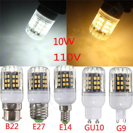 E27/E14/B22/G9/GU10 10W 42 LED 2835 SMD Cover Corn Light Lamp Bulb AC 110