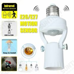 110-240V Infrared Motion Light Sensor Intelligent Bulb Lamp Base Switch E26/E27 110-240V Infrared Motion Light Sensor Intelligent Bulb Lamp Base Switch E26/E27