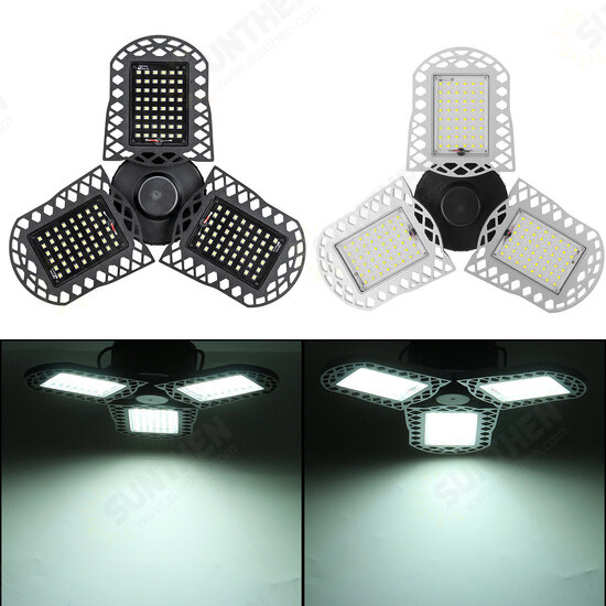 15/60/80W 96/300LED Deformable Garage Ultra-Bright Lights Ceiling Light Adjustable E26/E27 LED Work Bulbs with 2/3 Leaves Die-cast Aluminum/Plastic