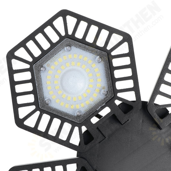 200W E27 Fan Blades LED Foldable Garage Light Mining Workshop Gym Ceiling Light