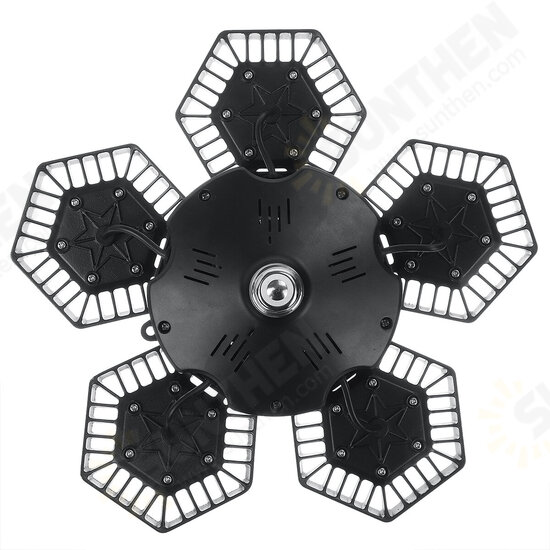 200W E27 Fan Blades LED Foldable Garage Light Mining Workshop Gym Ceiling Light