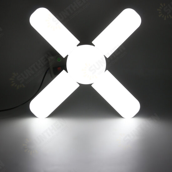 300W AC110-265 4+1 Leaves Foldable E27 LED Bulb 6500K Deformable Ceiling Workshop Garage Lamp for Parking Lot