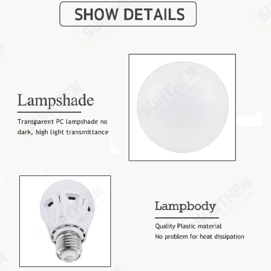 3/5/7/9W LED Bulb Spotlight E27 2835SMD Shop Office sensor Lamp Bright