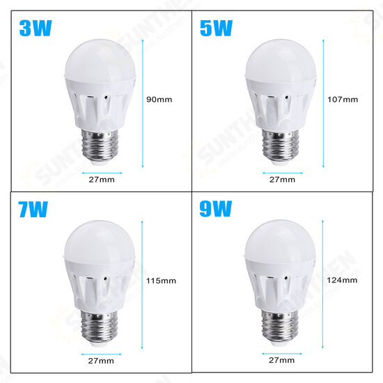 3/5/7/9W LED Bulb Spotlight E27 2835SMD Shop Office sensor Lamp Bright