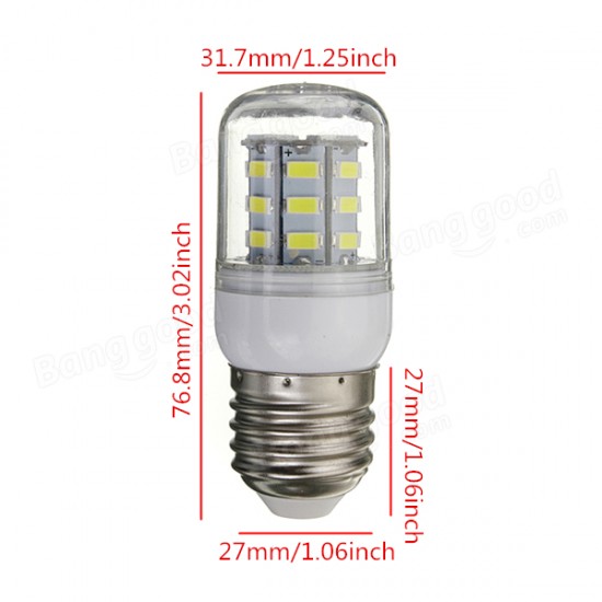 3.5W E27 White/Warm White 5730SMD 27 LED Corn Light Bulb 110V