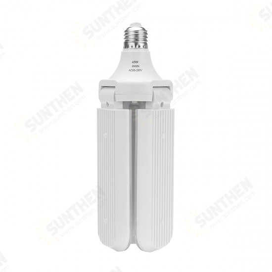 36W 45W 3Blades Folding E27 Motion Sensor LED Bulb Pendant Lamp Decor AC95-265V