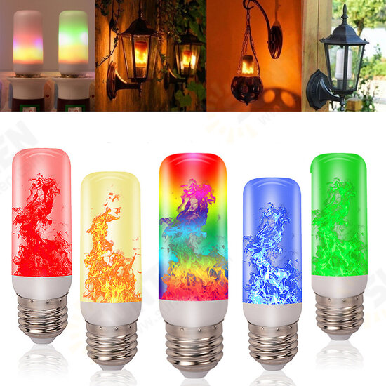 4 Modes 78LED Flame Effect Fire Light Bulb Gravity Sensor Lamp Flickering Bulb Lamp Garden Lighting Outdoor Decor