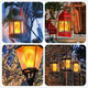 4 Modes 78LED Flame Effect Fire Light Bulb Gravity Sensor Lamp Flickering Bulb Lamp Garden Lighting Outdoor Decor