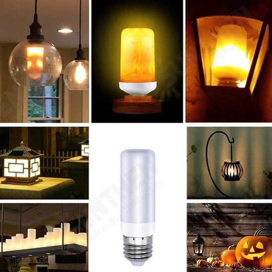 4 Modes 78LED Flame Effect Fire Light Bulb Gravity Sensor Lamp Flickering Bulb Lamp Garden Lighting Outdoor Decor