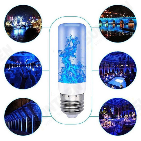 4 Modes 78LED Flame Effect Fire Light Bulb Gravity Sensor Lamp Flickering Bulb Lamp Garden Lighting Outdoor Decor