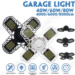 40/60/80W Deformable Ultra-bright LED Garage Ceiling Light For E26/E27 Socket 40/60/80W Deformable Ultra-bright LED Garage Ceiling Light For E26/E27 Socket