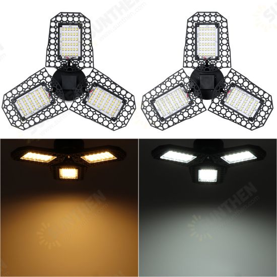 40W E27 Deformable 108LED Garage Light Bulb Waterproof Foldable Fixture Ceiling Workshop Night Lamp 85-265V