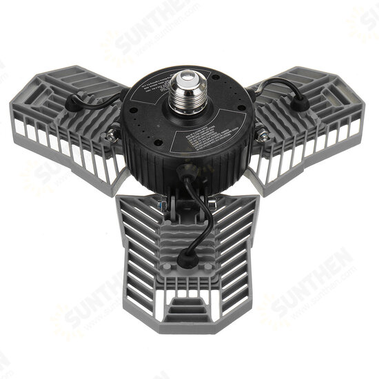 60W 85-265V Deformable LED Garage Light Super Bright Ceiling Lamp E27 Base