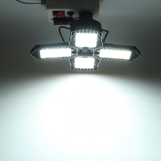 60W E27 132 LED Garage Light 4 Blades Deformable Ceiling Lamp For Workshop Factory AC85-265V