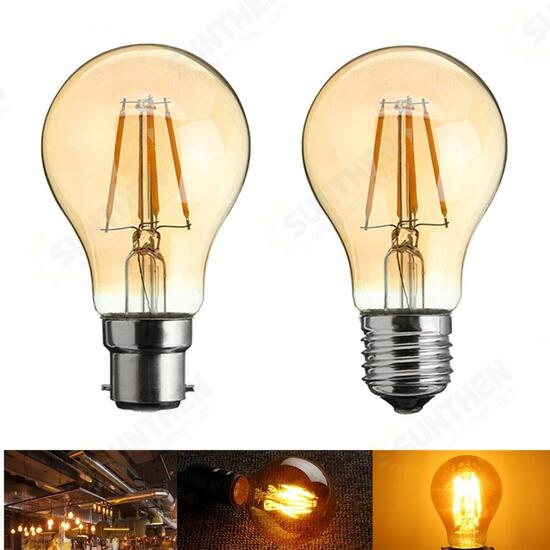 A60 E27/B22 4W Retro LED Filament Incandescent Light Bulb for Bedroom Decoration AC220-240V