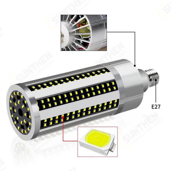 AC100-277V E27 50W Fan Cooling LED Corn Light Bulb Without Lamp Cover for Indoor Home Decoration