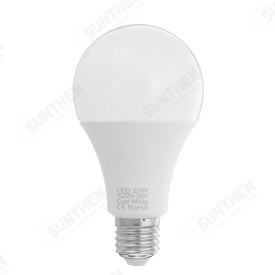 AC220-240V E27 20W SMD2835 Warm White Pure White LED Globe Light Bulb for Indoor Home Decoration