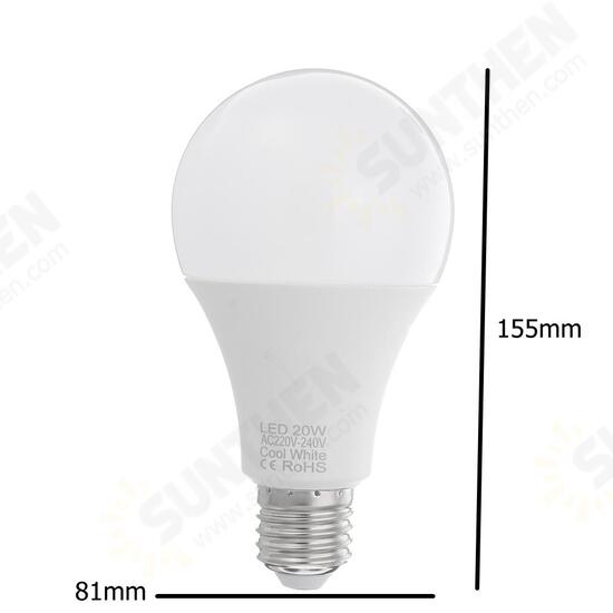 AC220-240V E27 20W SMD2835 Warm White Pure White LED Globe Light Bulb for Indoor Home Decoration