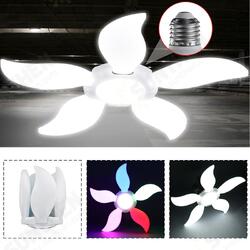 AC220V E26/E27 White Colorful Five-Leaves 140LED Garage Light Bulb Foldable Mining Workshop Supermarket Lamp AC220V E26/E27 White Colorful Five-Leaves 140LED Garage Light Bulb Foldable Mining Workshop Supermarket Lamp