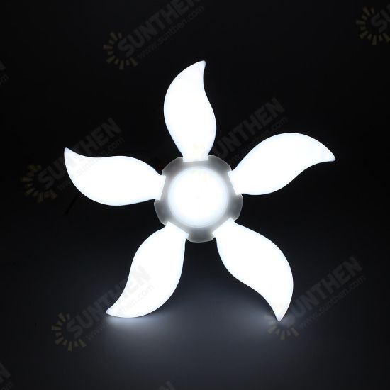 AC220V/AC85-265V Pure White E27 2835 SMD 75W Five-leaf Petal Lamp Ceiling Adjustable LED Garage Light Bulb