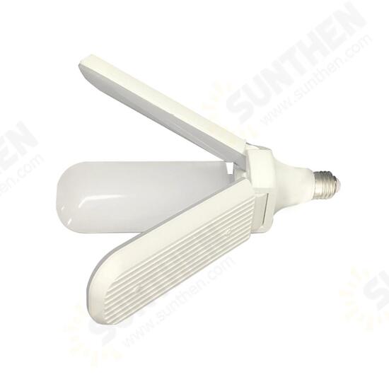 AC85-265V 45W E27 Warm White 2835 228 LED Foldable Fan Blade Angle Adjustable Indoor Light Bulb