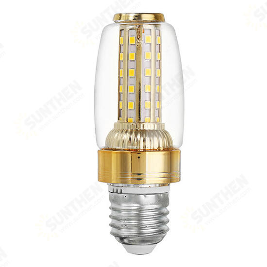 AC85-265V 9W E27 SMD2835 Gold Color Warm White 58LED Candle Light Bulb for Indoor Home Decor