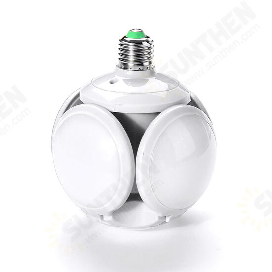 AC85-265V E27 30W 5730 SMD Five-leaves Foldable Football Shape UFO 120 LED Light Bulb for Home Indoor Use