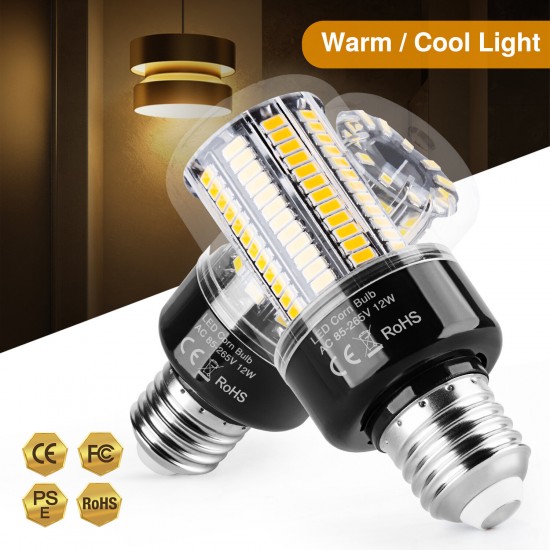 AC85V~265V E27/E14/B22 LED Corn Bulb 5736 LED Black Aluminum Substrate Corn Light Bulb