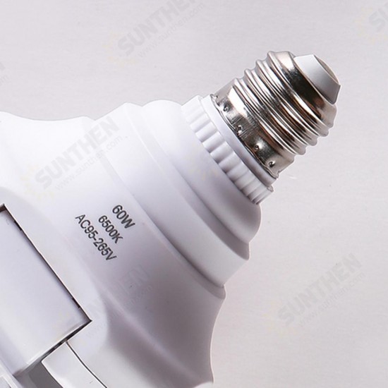 AC95-265V 60W E27 LED Light Bulb Foldable Fan Blade Angle Adjustable Ceiling Lamp for Indoor Decor AC95-265V 60W E27 LED Light Bulb Foldable Fan Blade Angle Adjustable Ceiling Lamp for Indoor Decor
