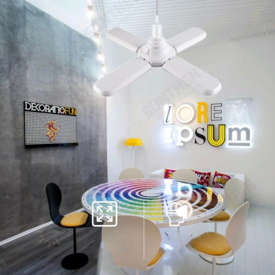 AC95-265V 60W E27 LED Light Bulb Foldable Fan Blade Angle Adjustable Ceiling Lamp for Indoor Decor AC95-265V 60W E27 LED Light Bulb Foldable Fan Blade Angle Adjustable Ceiling Lamp for Indoor Decor
