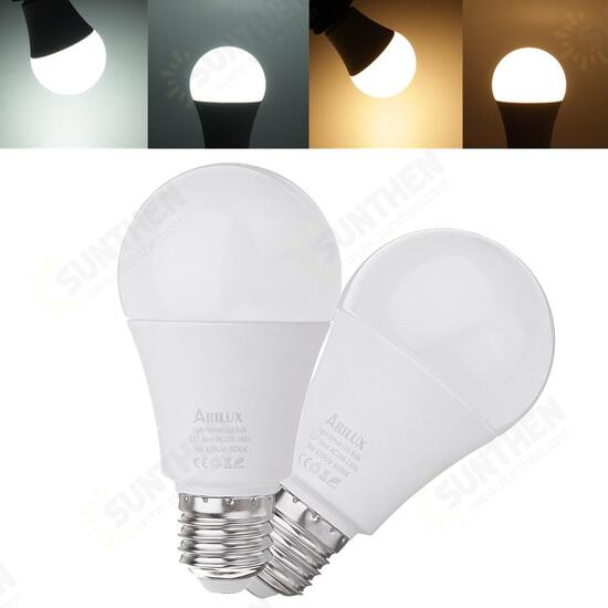 E27 A60 9W 620LM Warm White Pure White Dusk LED Sensor Globe Light Bulb AC100-240V