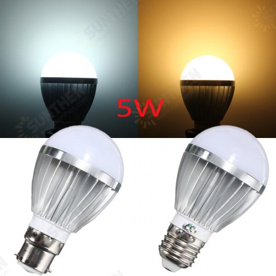 B22/E27 5W 10 SMD 5730 LED Globe Bulb Non-Dimmable Warm White/White Lamp AC 110-240V