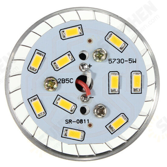 B22/E27 5W 10 SMD 5730 LED Globe Bulb Non-Dimmable Warm White/White Lamp AC 110-240V