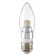 E12/E14/E27 3W Non-Dimmable LED Candle Silver Light Bulb White/Warm White 85-265V