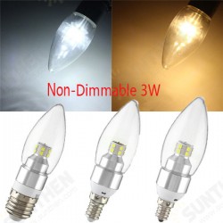 E12/E14/E27 3W Non-Dimmable LED Candle Silver Light Bulb White/Warm White 85-265V E12/E14/E27 3W Non-Dimmable LED Candle Silver Light Bulb White/Warm White 85-265V
