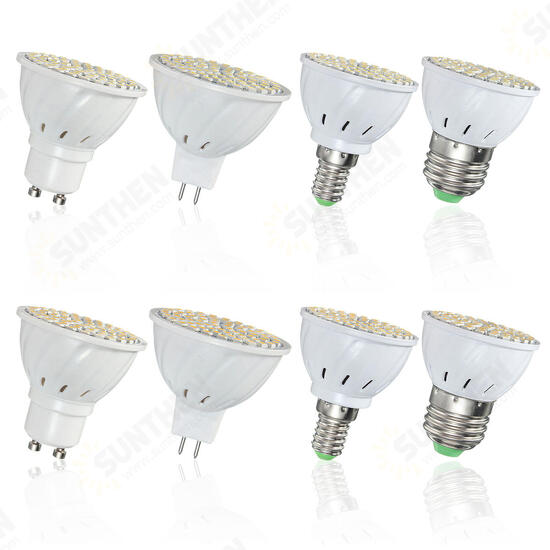 E14 E27 GU10 MR16 3.5W 72 SMD 3528 Pure White Warm White LED Spot Lightt Bulbs Lamps AC110V AC220V