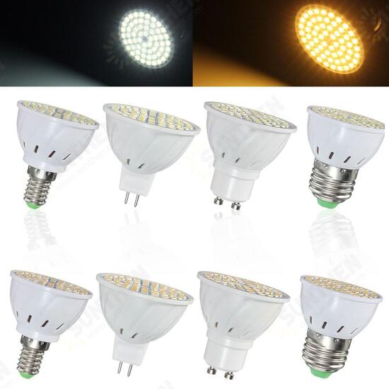 E14 E27 GU10 MR16 3.5W 72 SMD 3528 Pure White Warm White LED Spot Lightt Bulbs Lamps AC110V AC220V