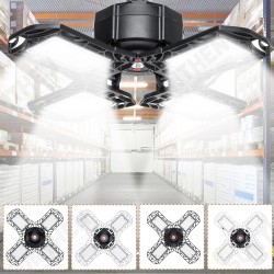 E26 E27 80W 100W E27 LED Bulb Four-Leaves Shop Garage Light Deformable Panels Ceiling High Bay Lamp AC85-265V E26 E27 80W 100W E27 LED Bulb Four-Leaves Shop Garage Light Deformable Panels Ceiling High Bay Lamp AC85-265V