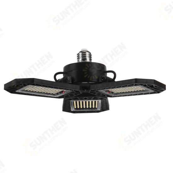 E26/E27 LED 3/4 Blades Folding Garage Light Bulb Deformable Ceiling Lamp Workshop Fixture