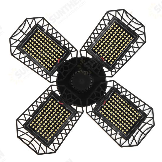 E26/E27 LED 3/4 Blades Folding Garage Light Bulb Deformable Ceiling Lamp Workshop Fixture