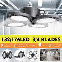 E27 132/176 LED Garage Light Deformable 3/4 Blades Panels Ceiling High Bay Light E27 132/176 LED Garage Light Deformable 3/4 Blades Panels Ceiling High Bay Light