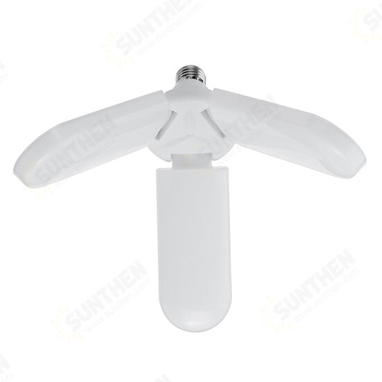 E27 2/3/4/5 Leaves Deformable LED Garage Light Bulb Adjustable Work Shop Ceiling Lamp AC220V