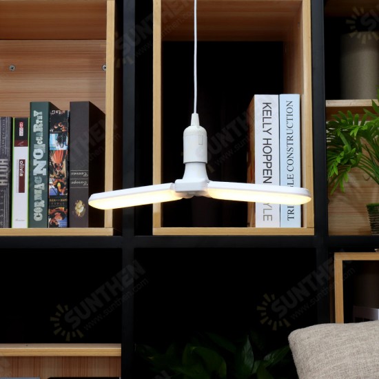 E27 26W Two-leaf Foldable Indoor Home Adjustable Ceiling 152LED Fan Light Bulb AC95-265V