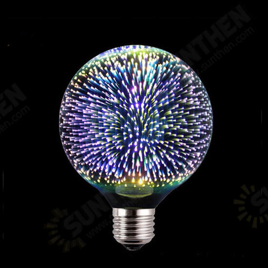 E27 3D Pure White Creative LED Fireworks Decorative Light Bulb Screw Chandelier AC85-265V