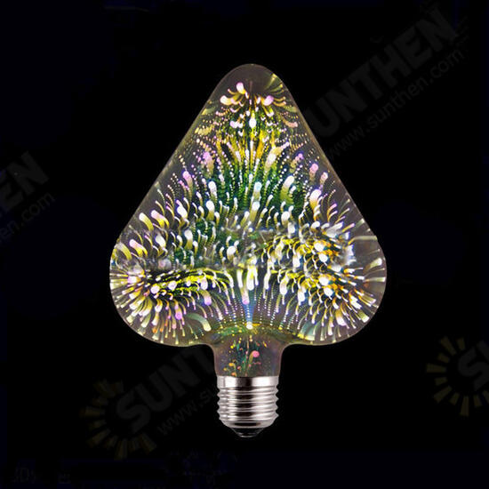 E27 3D Pure White Creative LED Fireworks Decorative Light Bulb Screw Chandelier AC85-265V