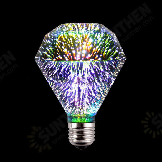 E27 3D Pure White Creative LED Fireworks Decorative Light Bulb Screw Chandelier AC85-265V