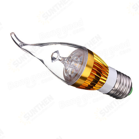 E27 3W AC85-265V White/Warm White Golden Cover LED Candle Light Bulb