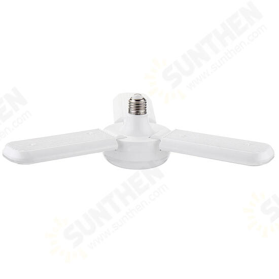 E27 40W 3+1 2835 SMD Foldable Fan Blade LED Pendant Light Bulb Angle Adjustable Garage Lamp AC110-265V