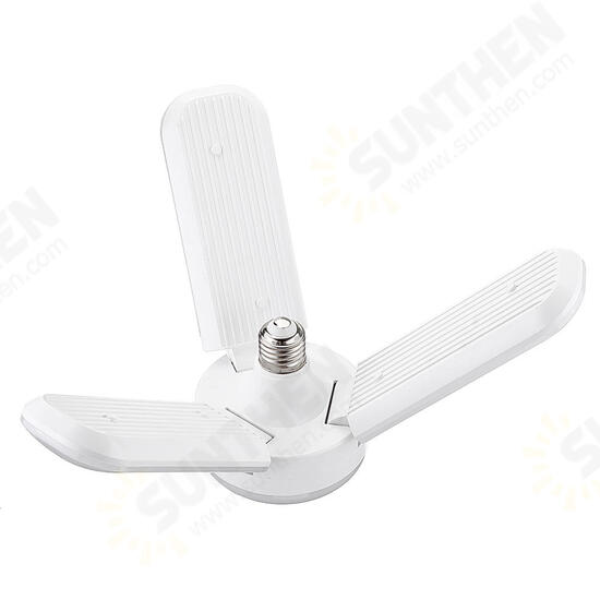 E27 40W 3+1 2835 SMD Foldable Fan Blade LED Pendant Light Bulb Angle Adjustable Garage Lamp AC110-265V