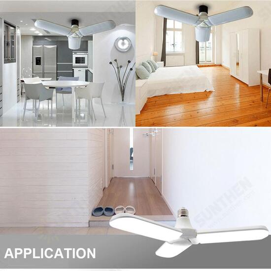 E27 45W 2835 228LED Foldable Fan Blade Angle Adjustable Light Bulb for Indoor Home Decor AC85-265V